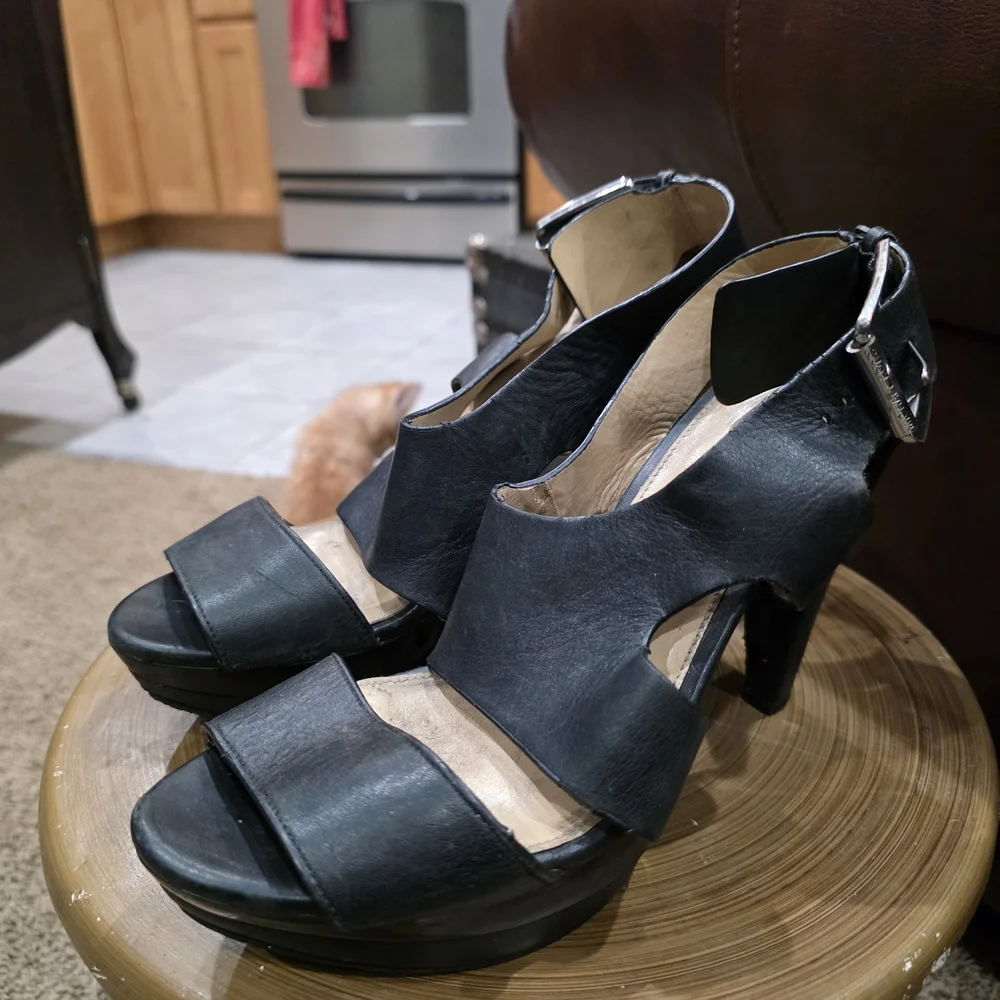 Michael Kors Black Leather Heels - Picture 2 of 6